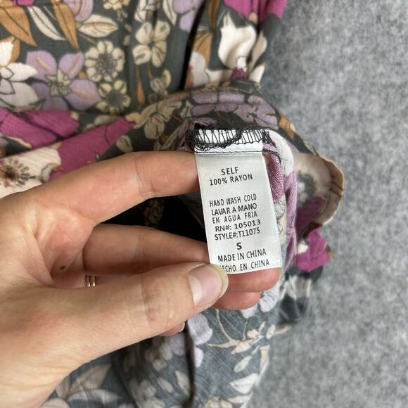 Savanna Jane Top Womens Small Floral Embroidered Multicolored Peasant Boho - Picture 7 of 9